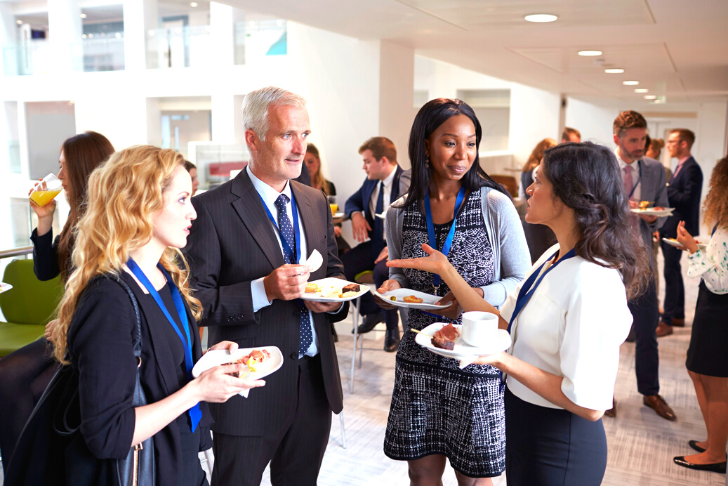 Delegates Networking during Conference Lunch Break
